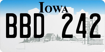 IA license plate BBD242