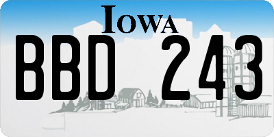 IA license plate BBD243