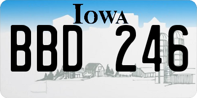 IA license plate BBD246