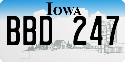 IA license plate BBD247