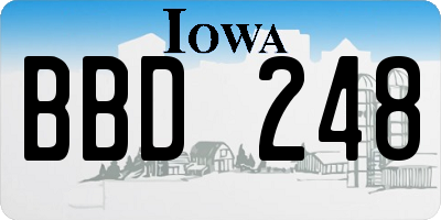 IA license plate BBD248