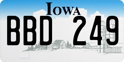 IA license plate BBD249