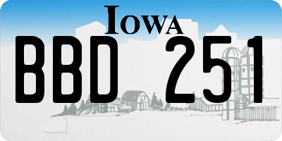 IA license plate BBD251