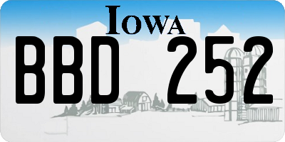 IA license plate BBD252
