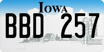 IA license plate BBD257