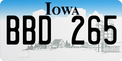 IA license plate BBD265