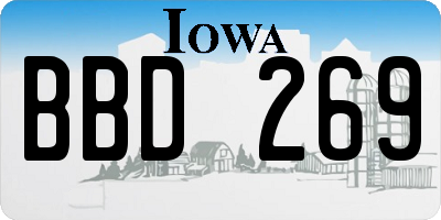 IA license plate BBD269