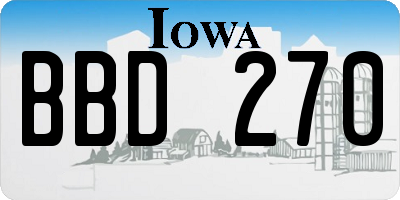 IA license plate BBD270
