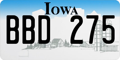 IA license plate BBD275