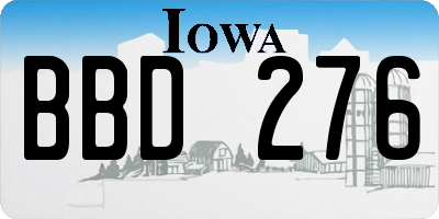 IA license plate BBD276