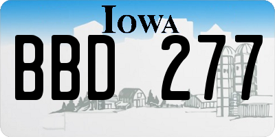 IA license plate BBD277