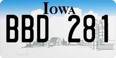 IA license plate BBD281