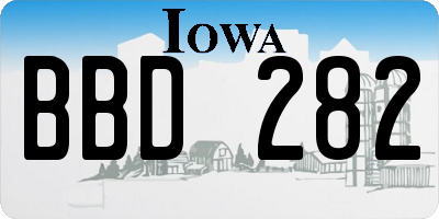 IA license plate BBD282