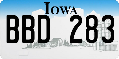IA license plate BBD283