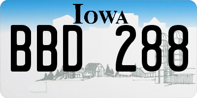 IA license plate BBD288