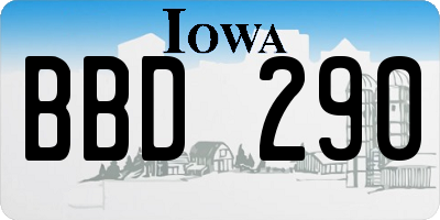 IA license plate BBD290