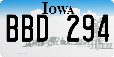 IA license plate BBD294