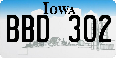 IA license plate BBD302