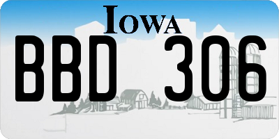 IA license plate BBD306