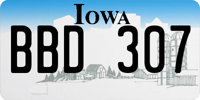 IA license plate BBD307