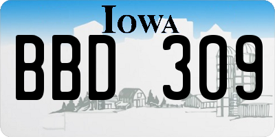 IA license plate BBD309