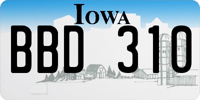 IA license plate BBD310