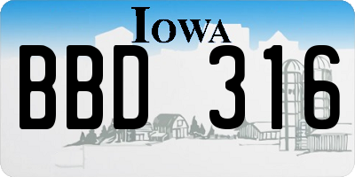 IA license plate BBD316
