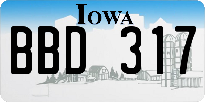 IA license plate BBD317