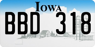 IA license plate BBD318