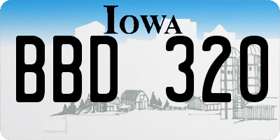 IA license plate BBD320