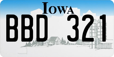 IA license plate BBD321