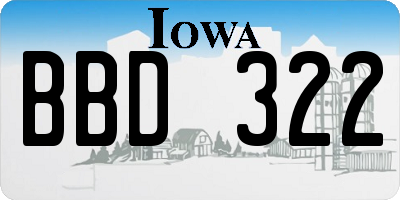 IA license plate BBD322