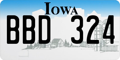 IA license plate BBD324