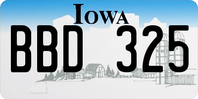 IA license plate BBD325