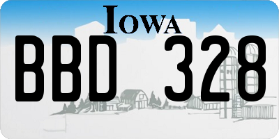 IA license plate BBD328