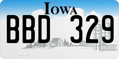 IA license plate BBD329