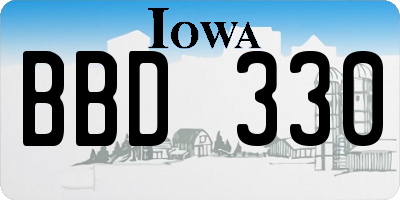 IA license plate BBD330