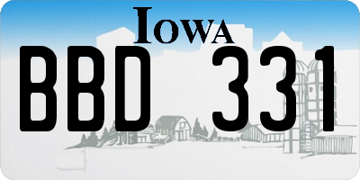 IA license plate BBD331