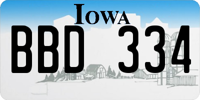 IA license plate BBD334