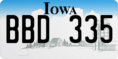 IA license plate BBD335