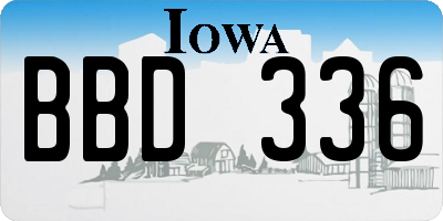 IA license plate BBD336