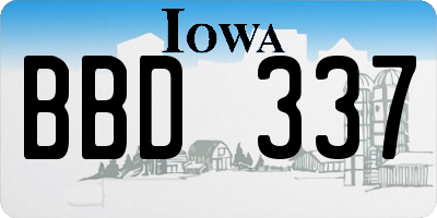 IA license plate BBD337