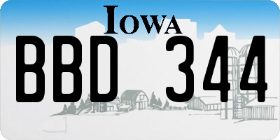 IA license plate BBD344
