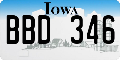 IA license plate BBD346