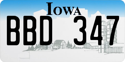 IA license plate BBD347