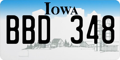 IA license plate BBD348