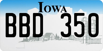 IA license plate BBD350