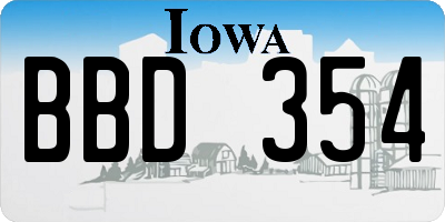 IA license plate BBD354