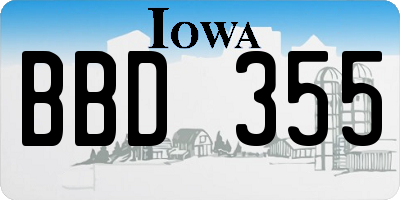 IA license plate BBD355