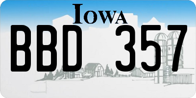 IA license plate BBD357